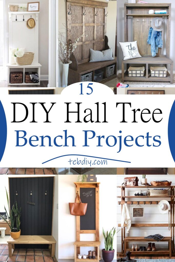 15 DIY Hall Tree Bench Plans For Storage - Teb DIY