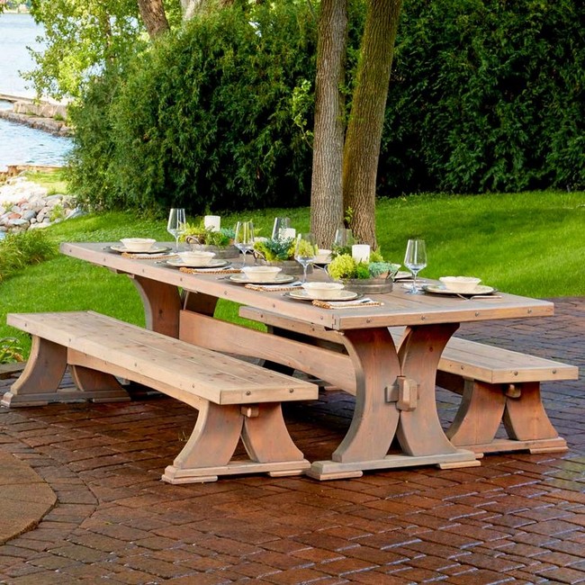 Built-to-Last Viking Long Wooden Picnic Table