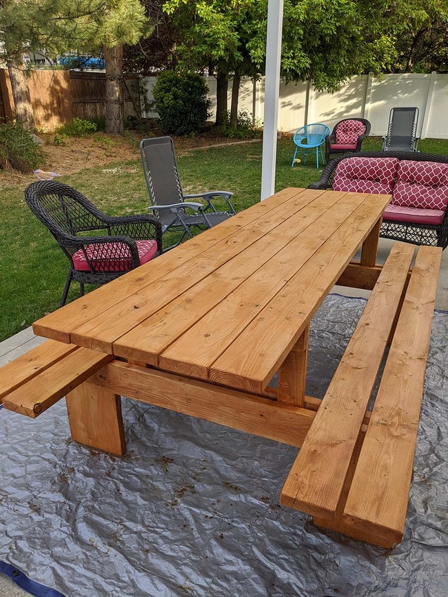 DIY Extra Large Modern Picnic Table