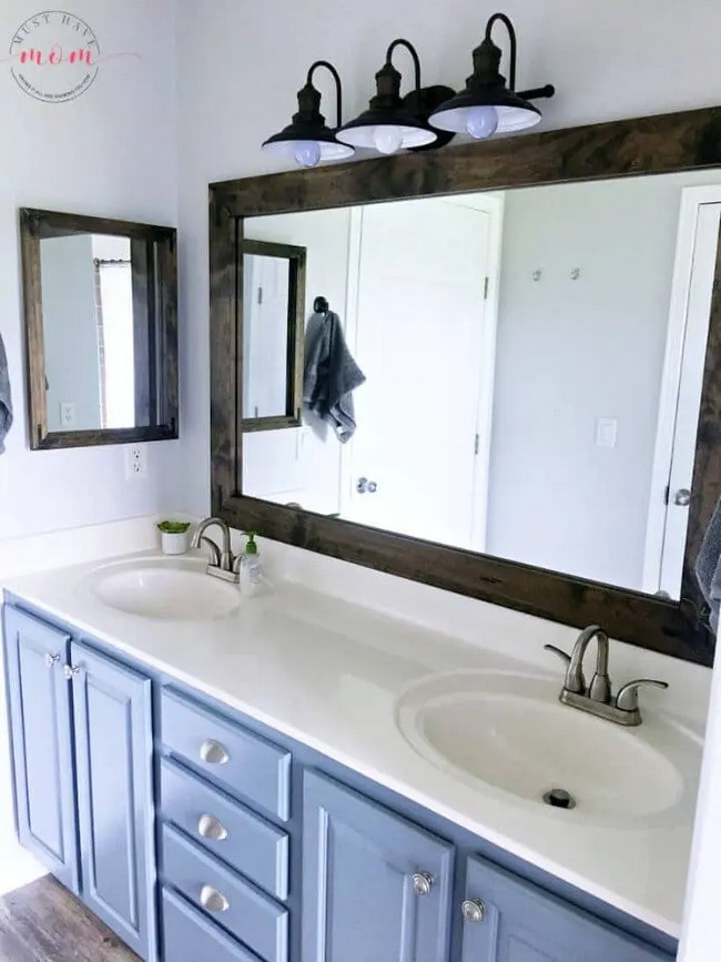 DIY Farmhouse Style Vanity Mirrors