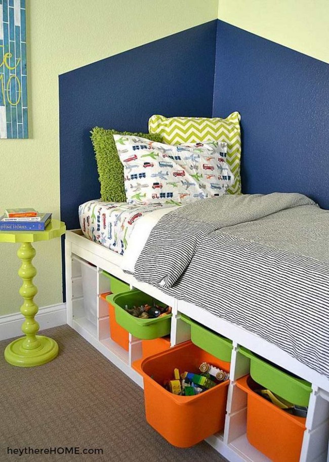 DIY Storage Bed For Kids