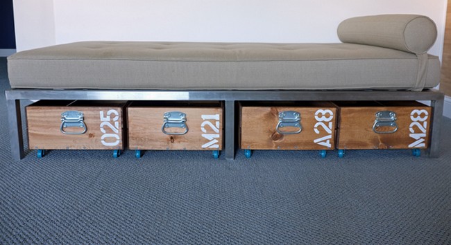 DIY Storage Bed With Rolling Crates