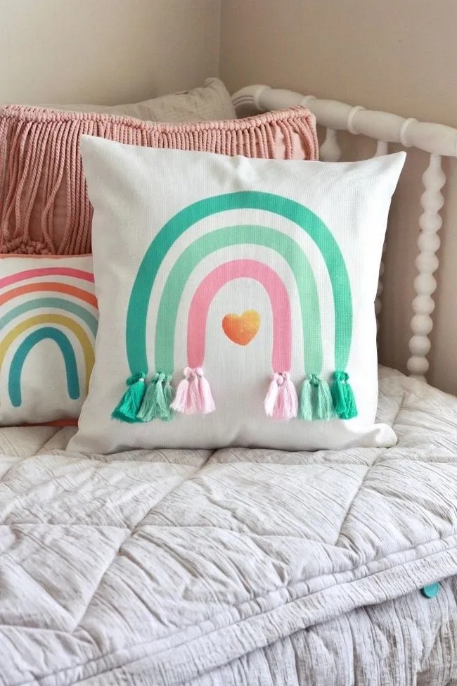 Diy Rainbow Tassel Pillow