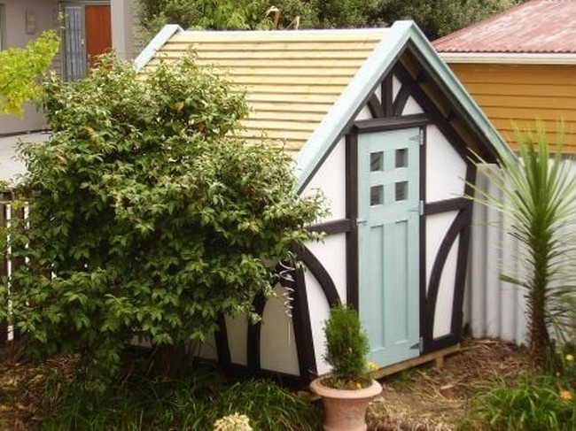 Small Tudor Style Garden Shed Idea