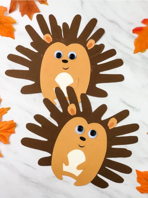 Cute Handprint Hedgehog Craft
