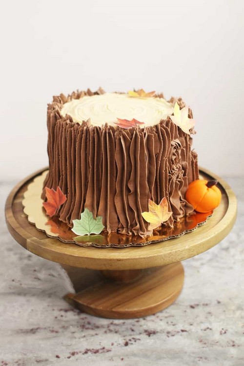 Fall Tree Stump Cake