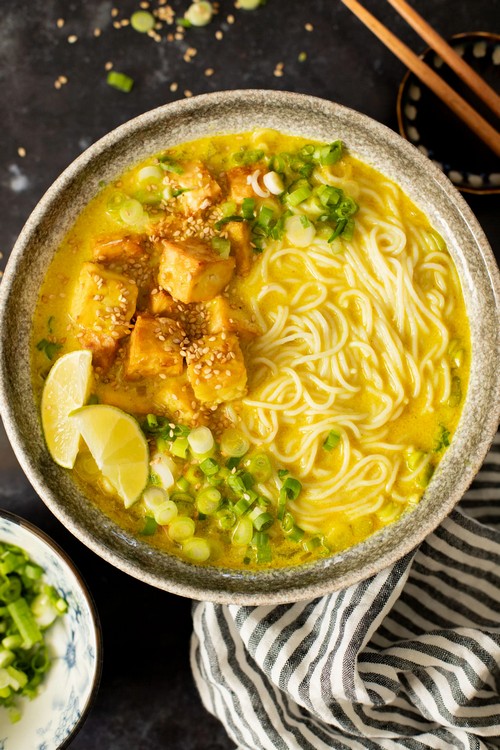 Golden Coconut Noodle Soup