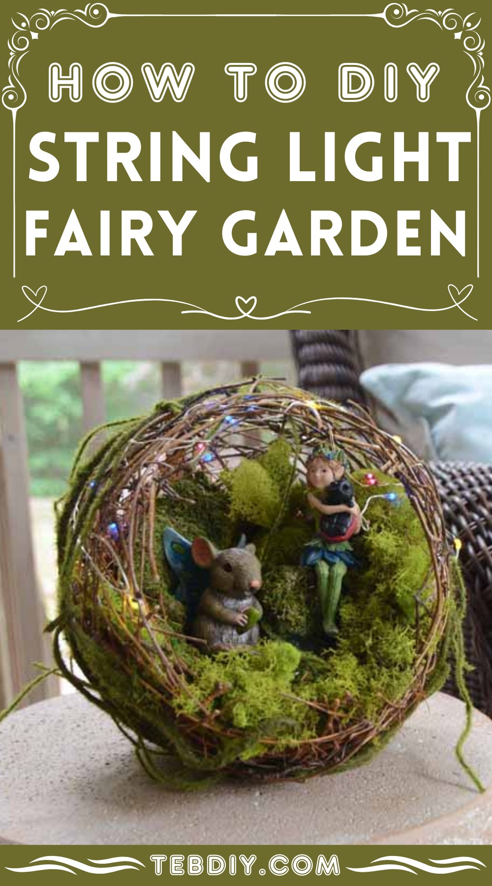 How to DIY String Light Fairy Garden