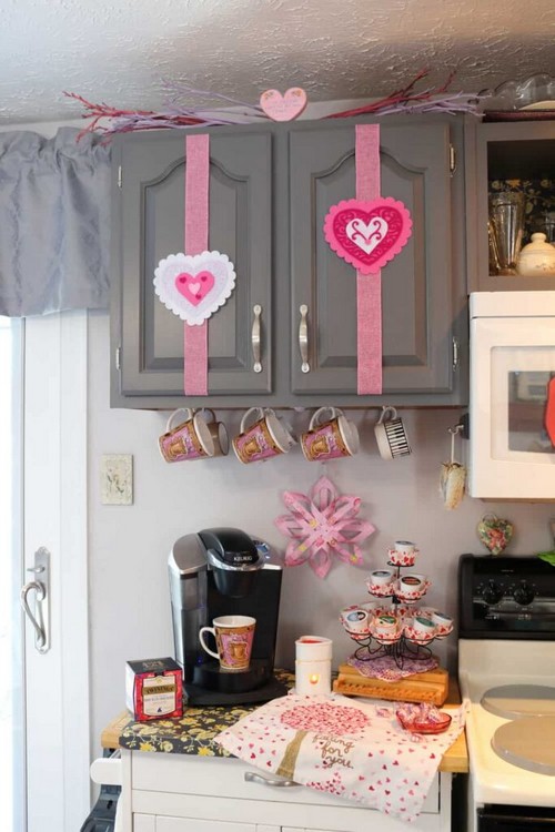 Kitchen Cupboard Valentine Decor