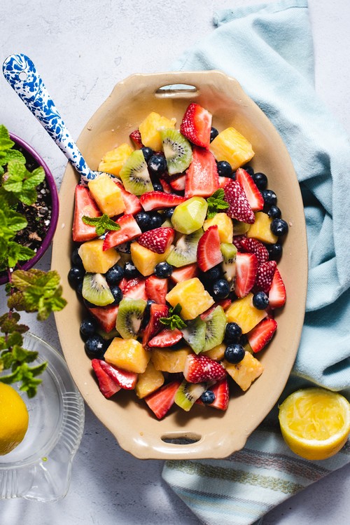 Vegan Fruit Salad with Coconut Dressing