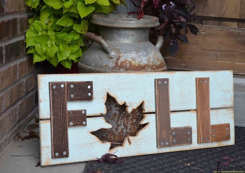 Wooden Fall Sign
