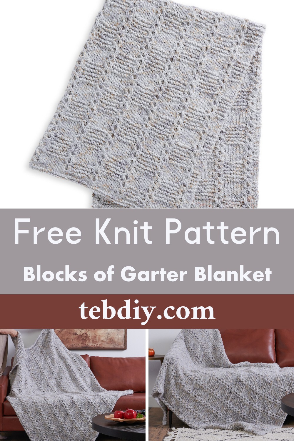Blocks of Garter Knit Blanket