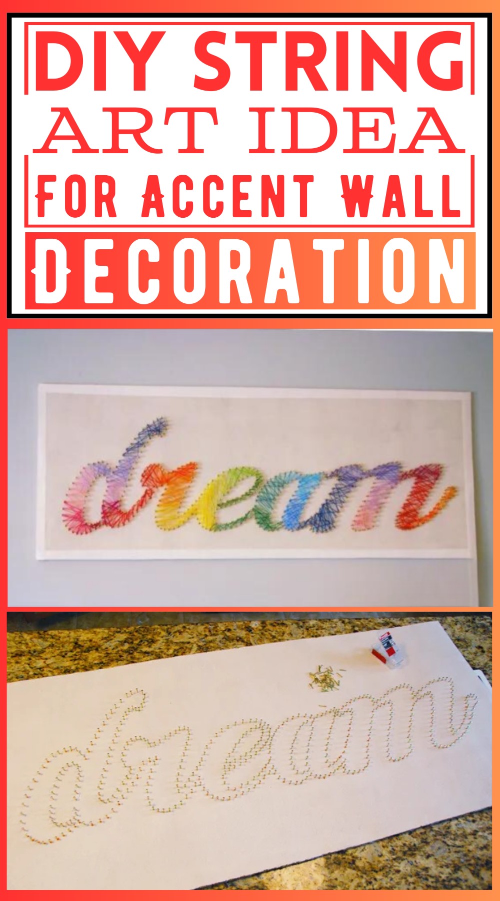 DIY String Art Idea For Accent Wall Decoration