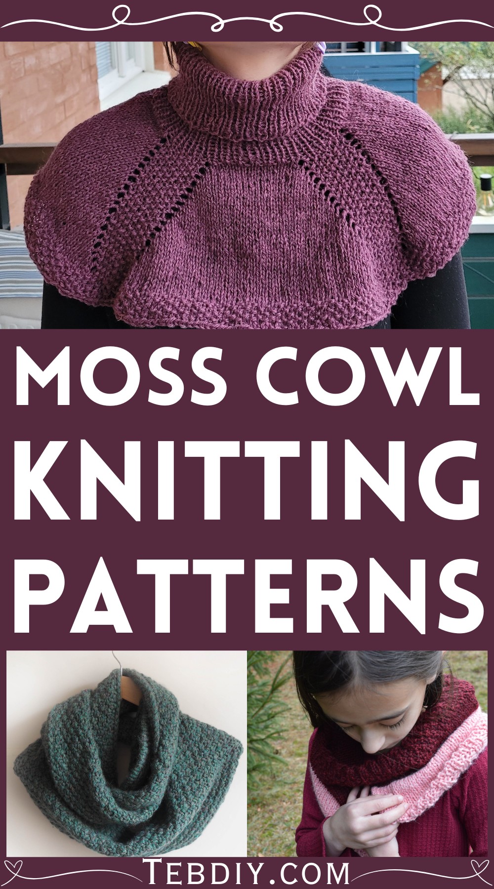 Easy Knit Moss Cowl Patterns