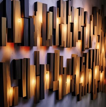 Burned Wood Wall Art Using LED Stripes