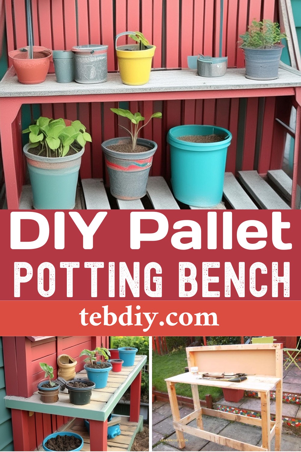 Cheapest DIY Pallet Potting Bench Plan