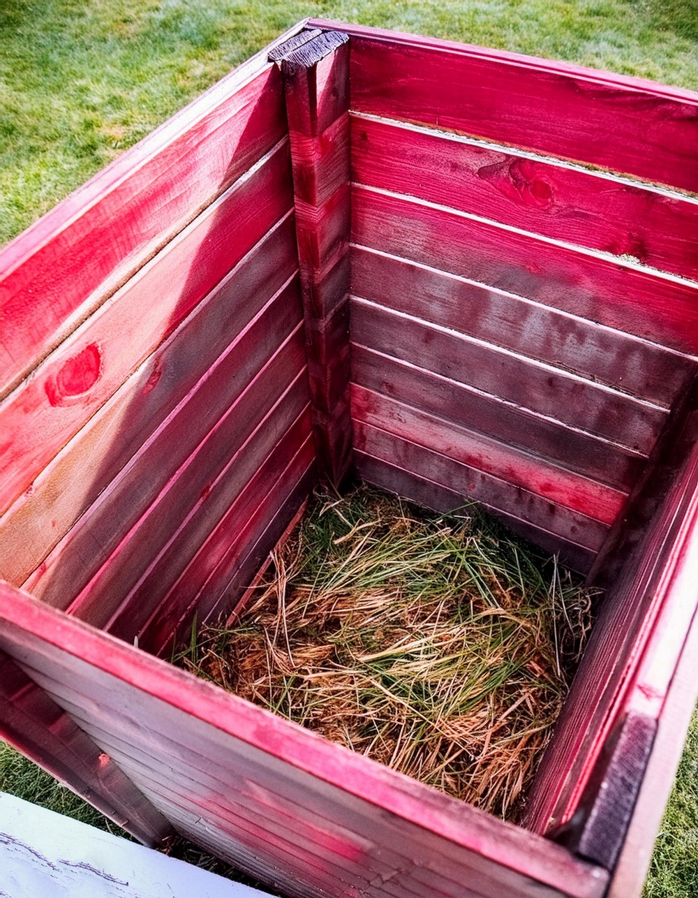 Compost Bin From Pallet Collars, inside view from above