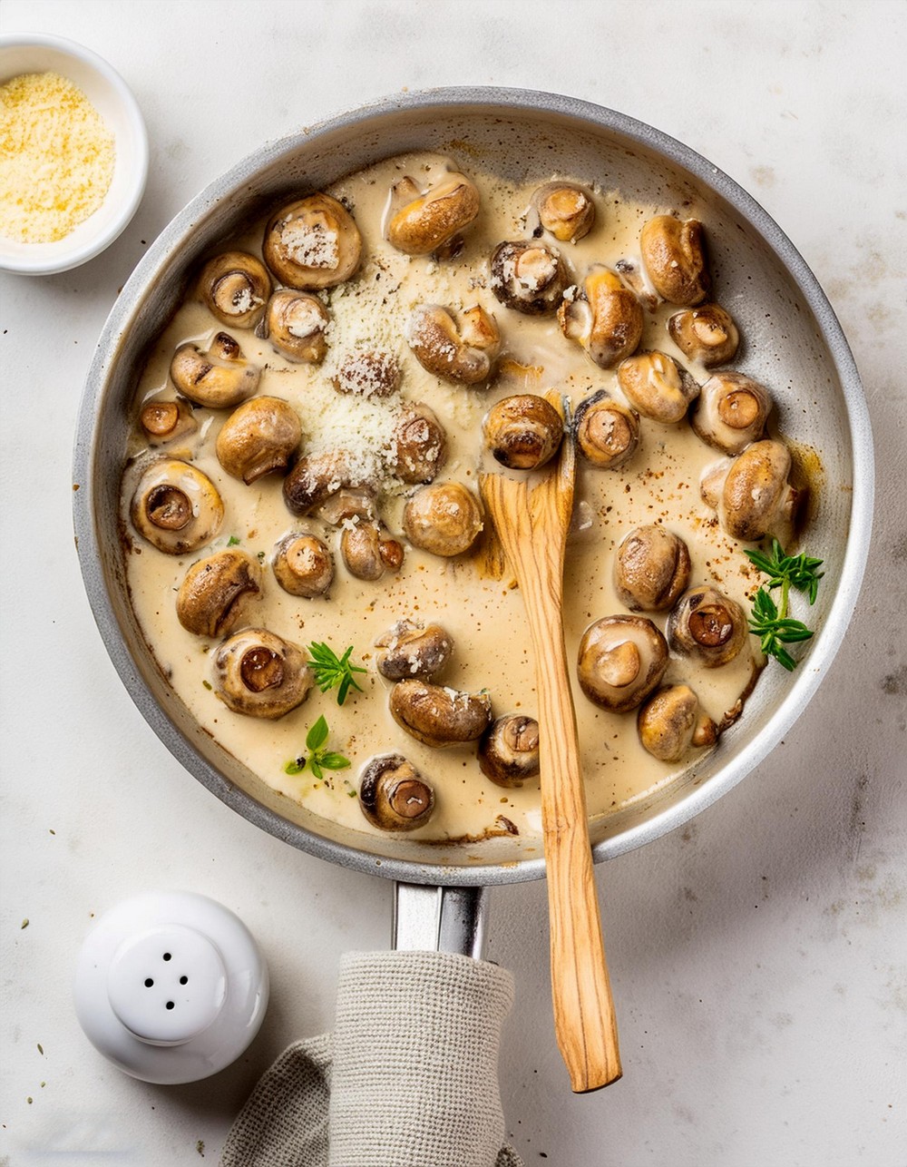 Creamy Garlic Parmesan Sauteed Mushrooms 2