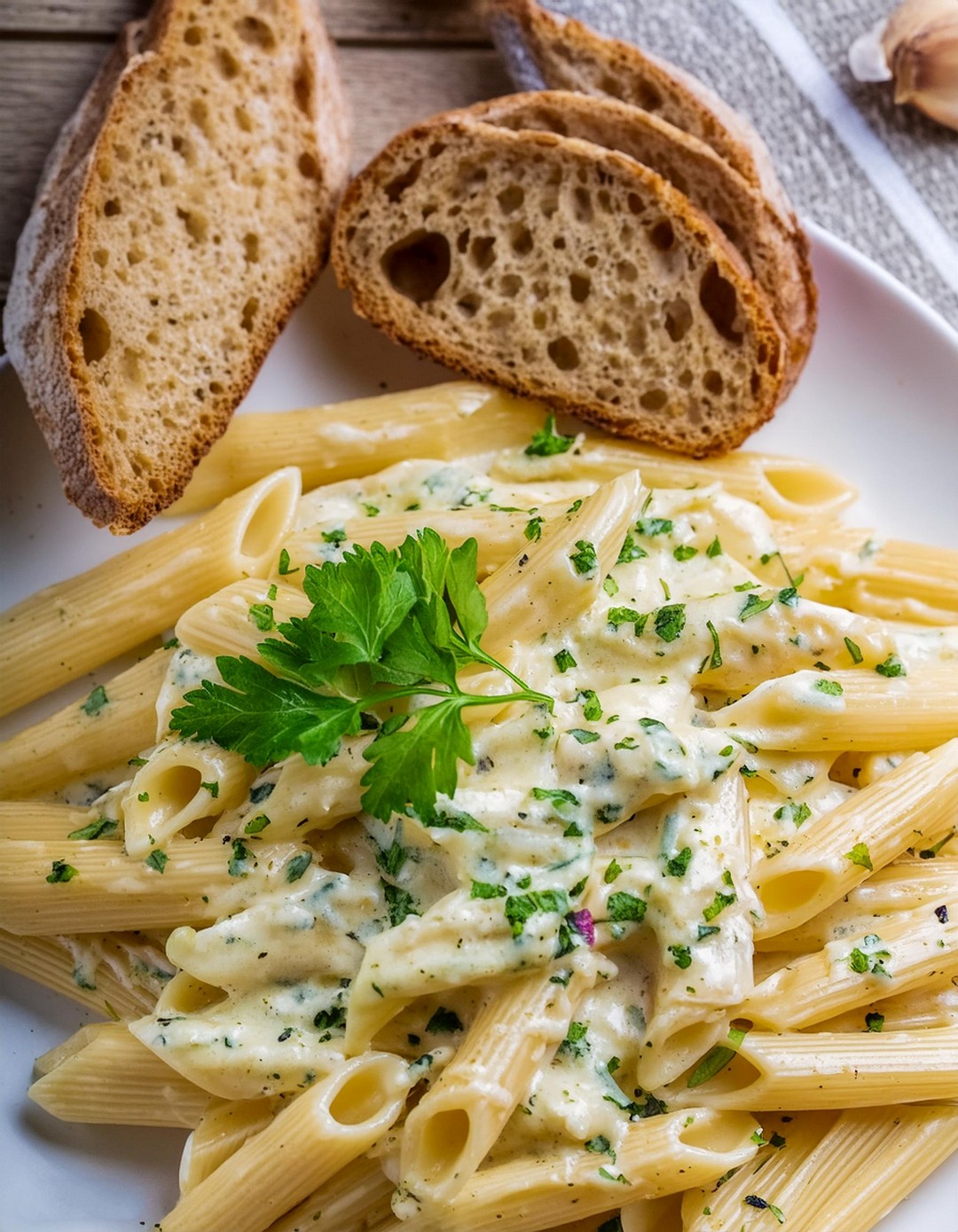 Creamy Garlic Penne Pasta
