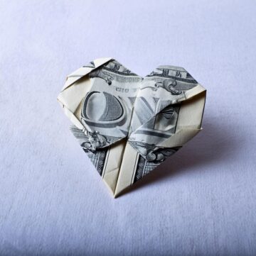 DIY Dollar Bill Origami Heart