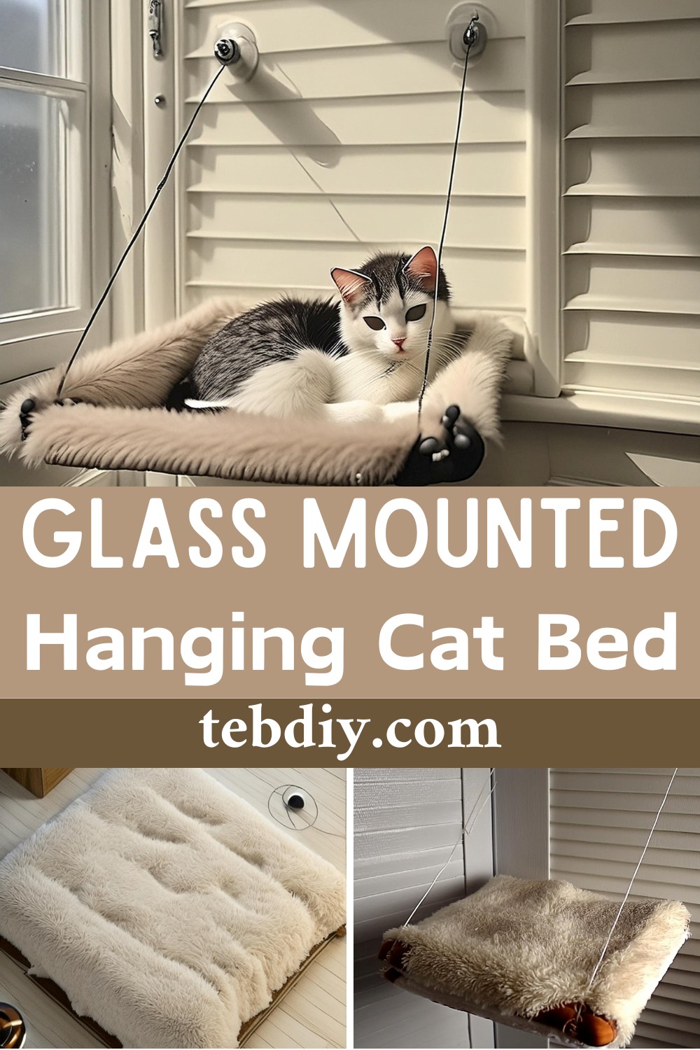 DIY Glass Mounted Hanging Cat Bed Project