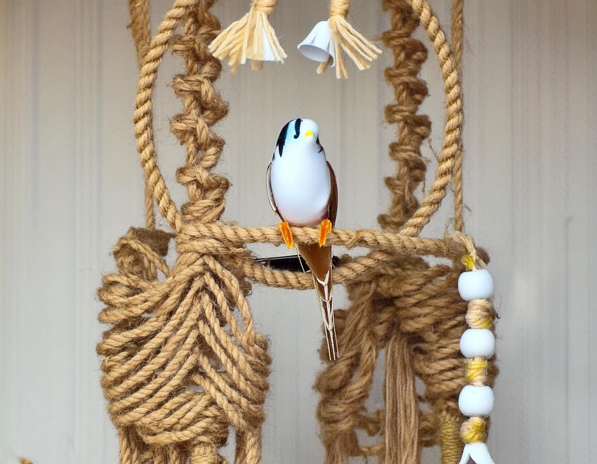 DIY Macrame Bird Perch Idea