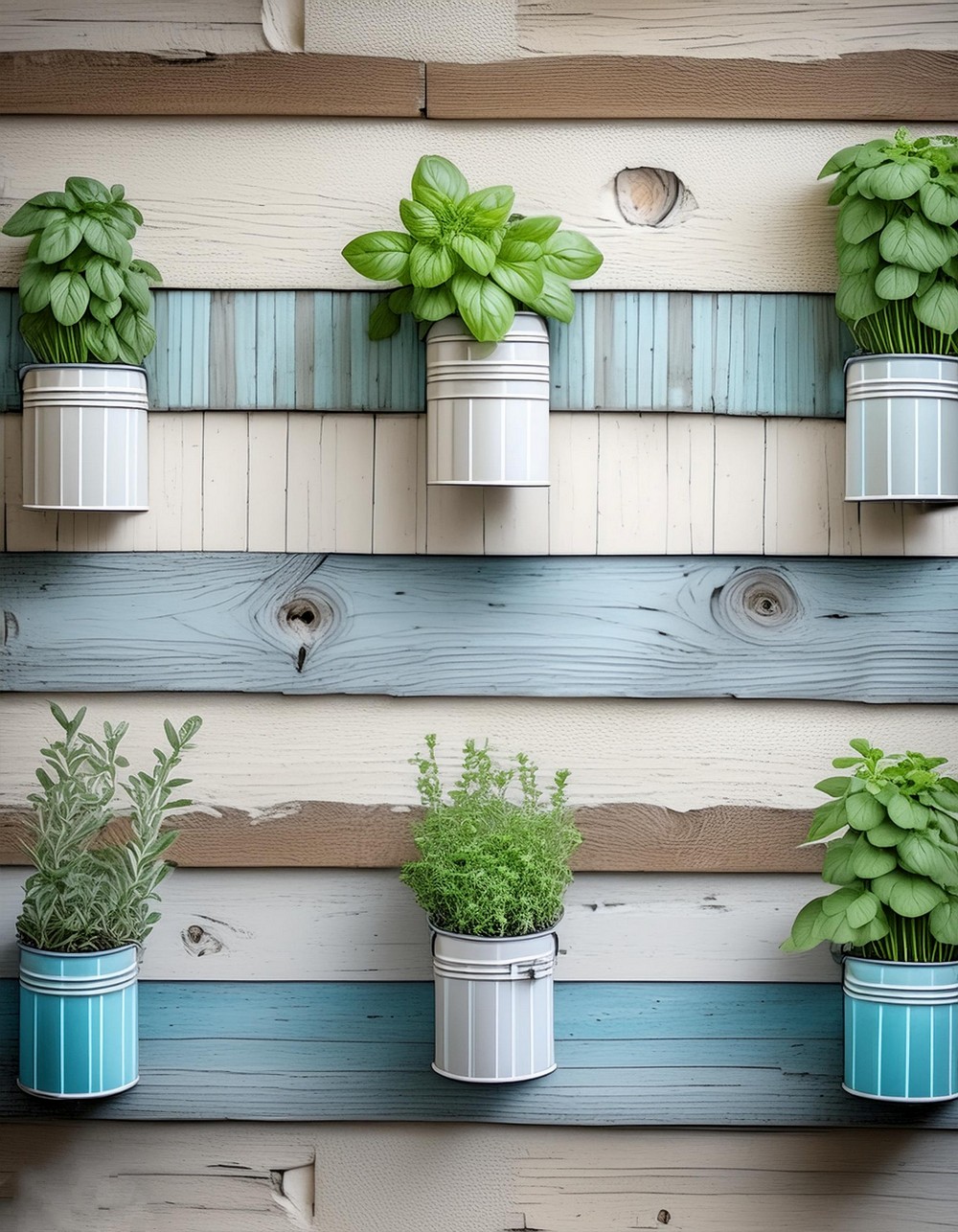 DIY Painted Can Herb Garden