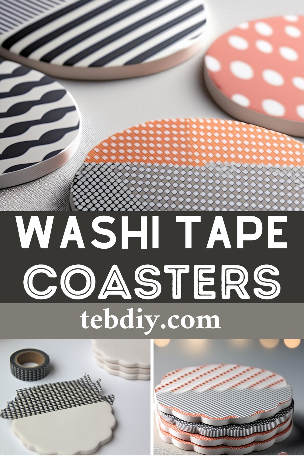 DIY Patterned Washi Tape Coasters For Decor