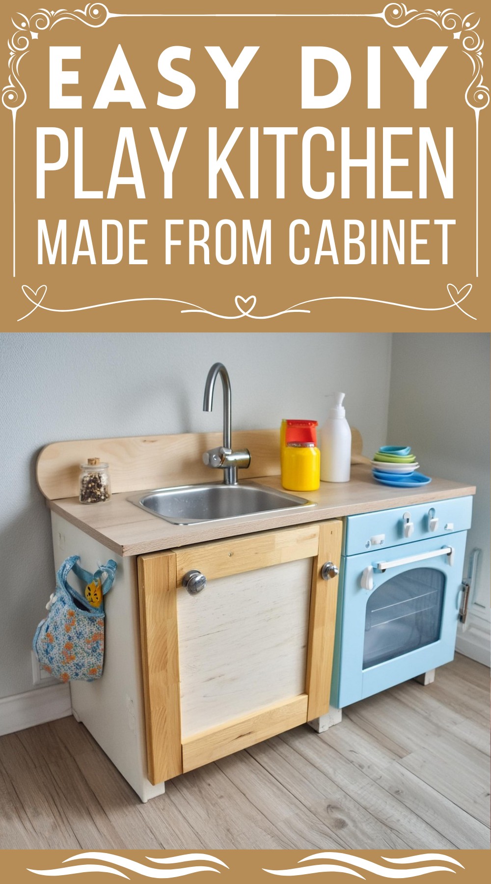 DIY Play Kitchen Made From Cabinet