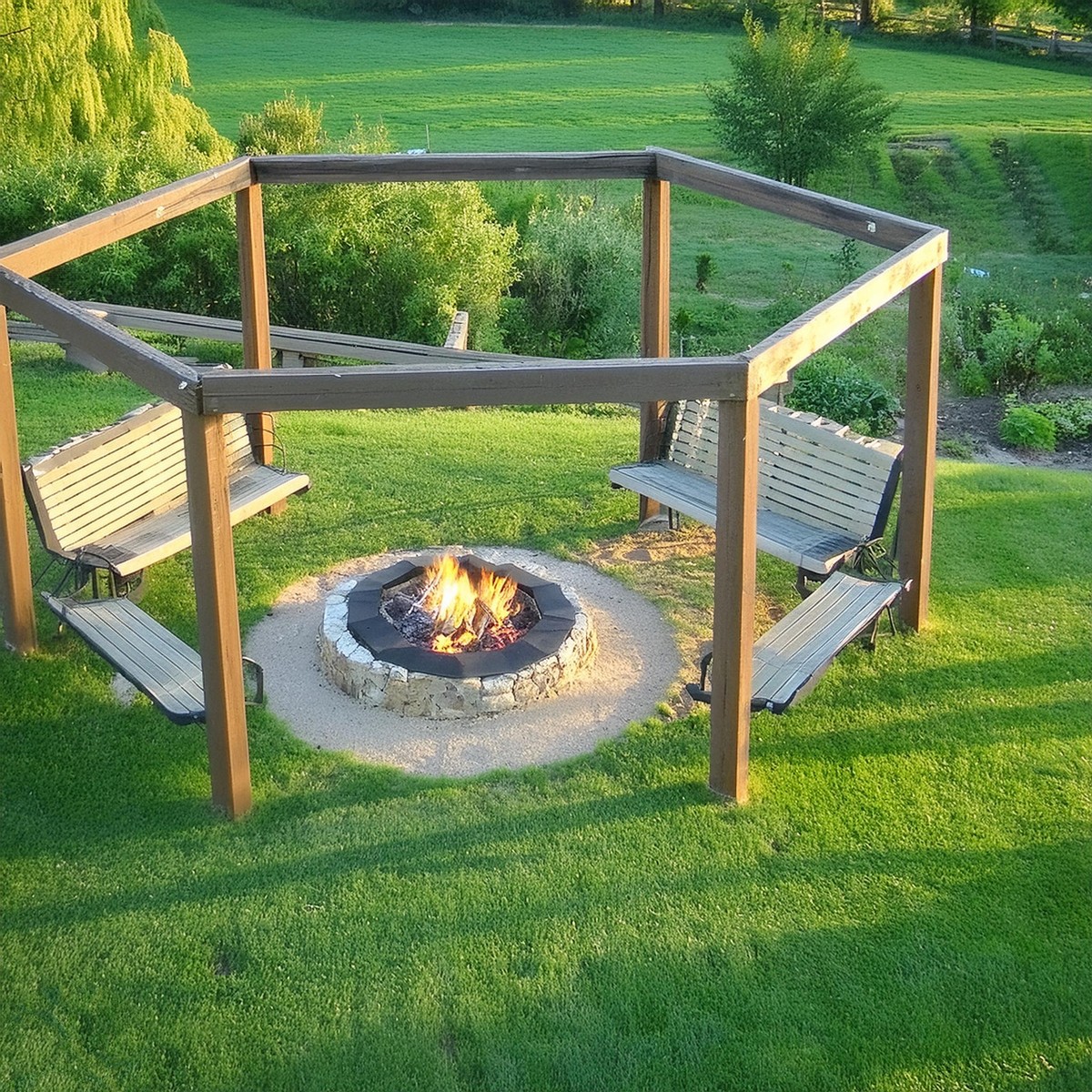 DIY Porch-Swing Fire Pit