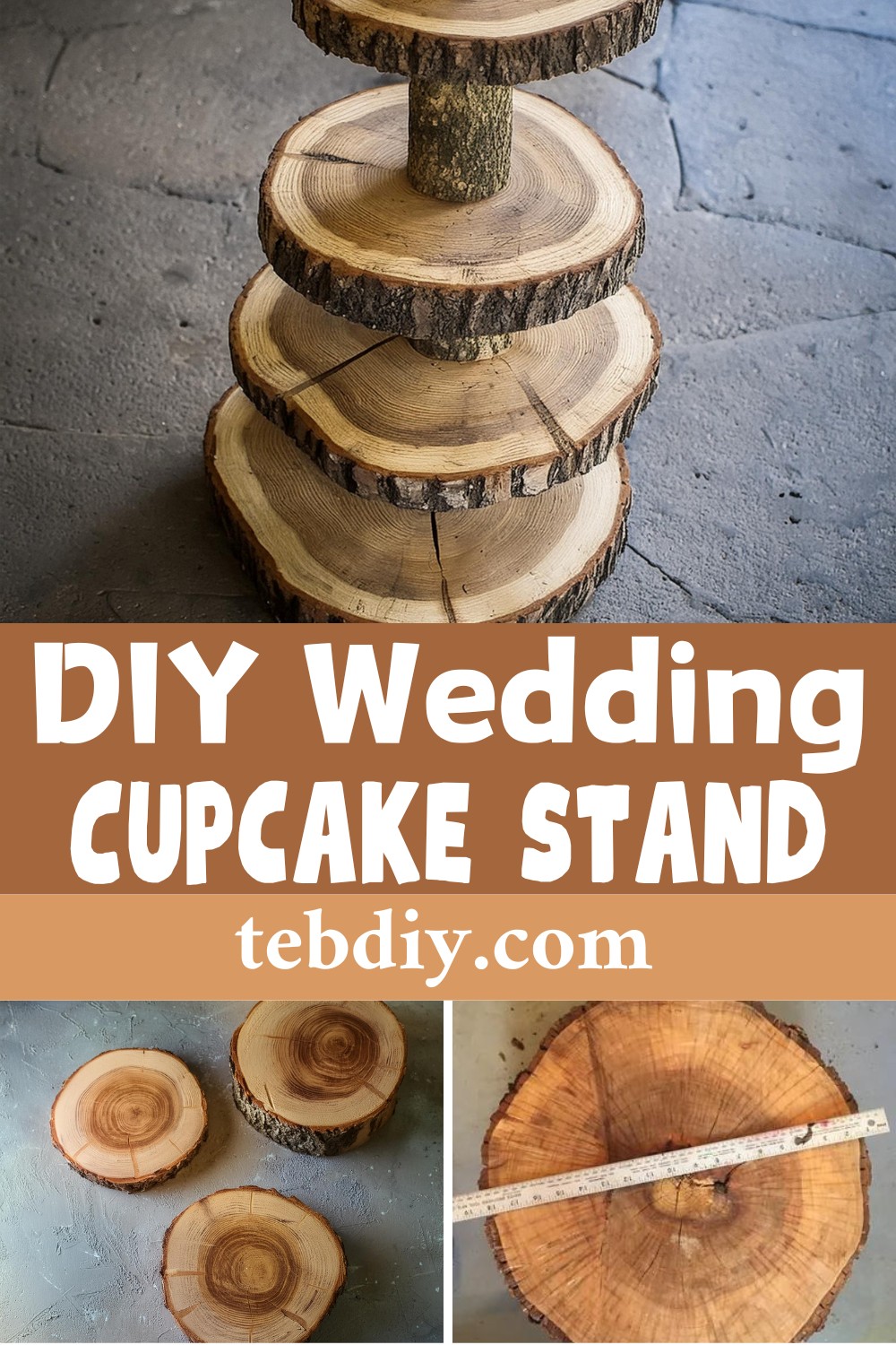 DIY Wedding Cupcake Stand Idea From Oak Wood