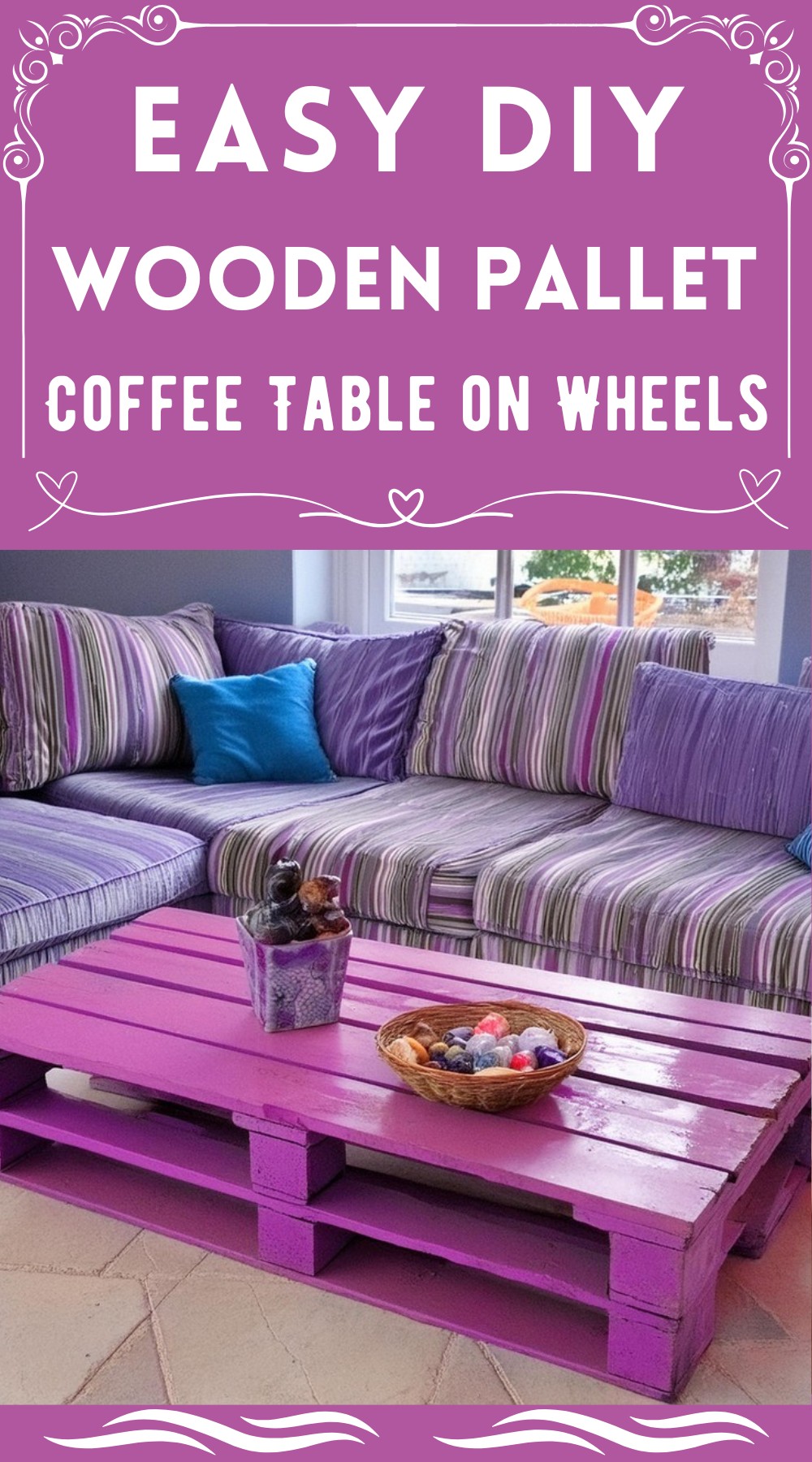 DIY Wooden Pallet Coffee Table on Wheels