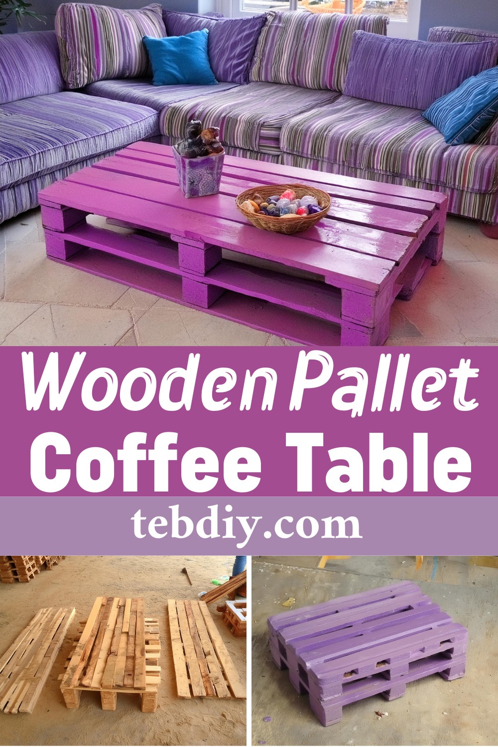 DIY Wooden Pallet Coffee Table on Wheels
