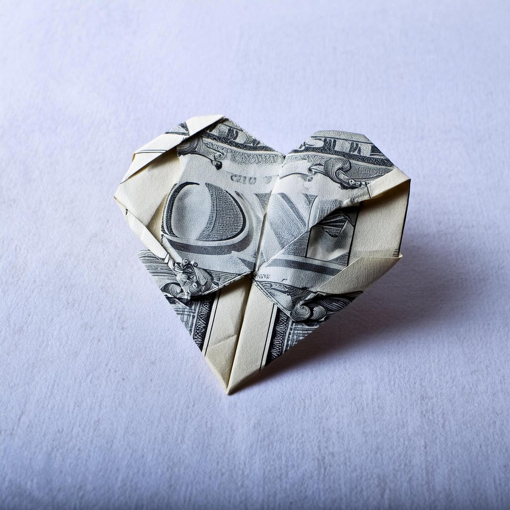 Dollar Bill Origami Heart
