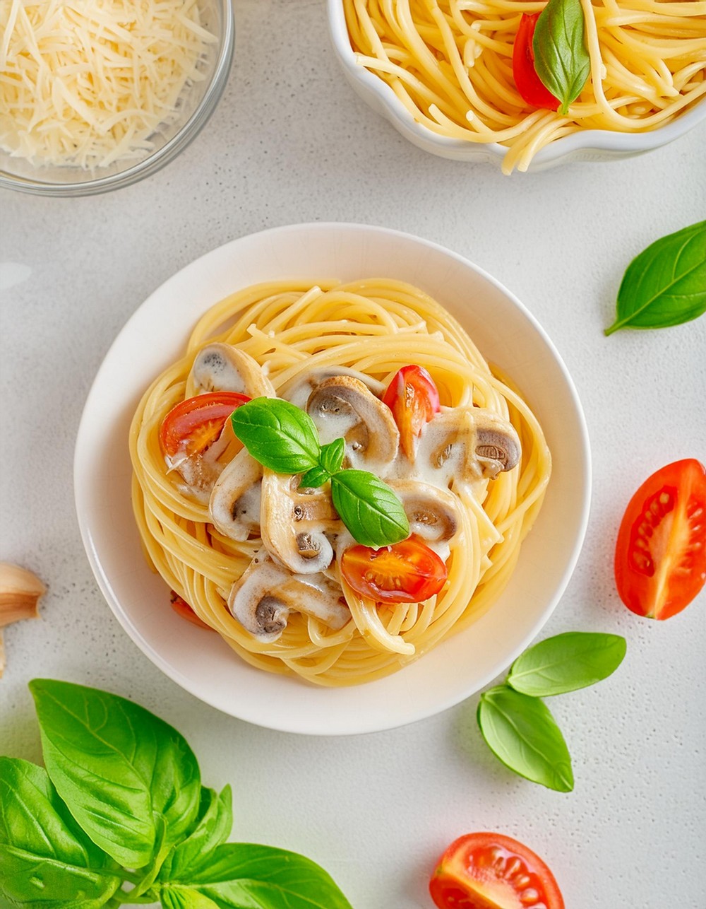 Easiest Creamy Mushroom And Tomato Pasta