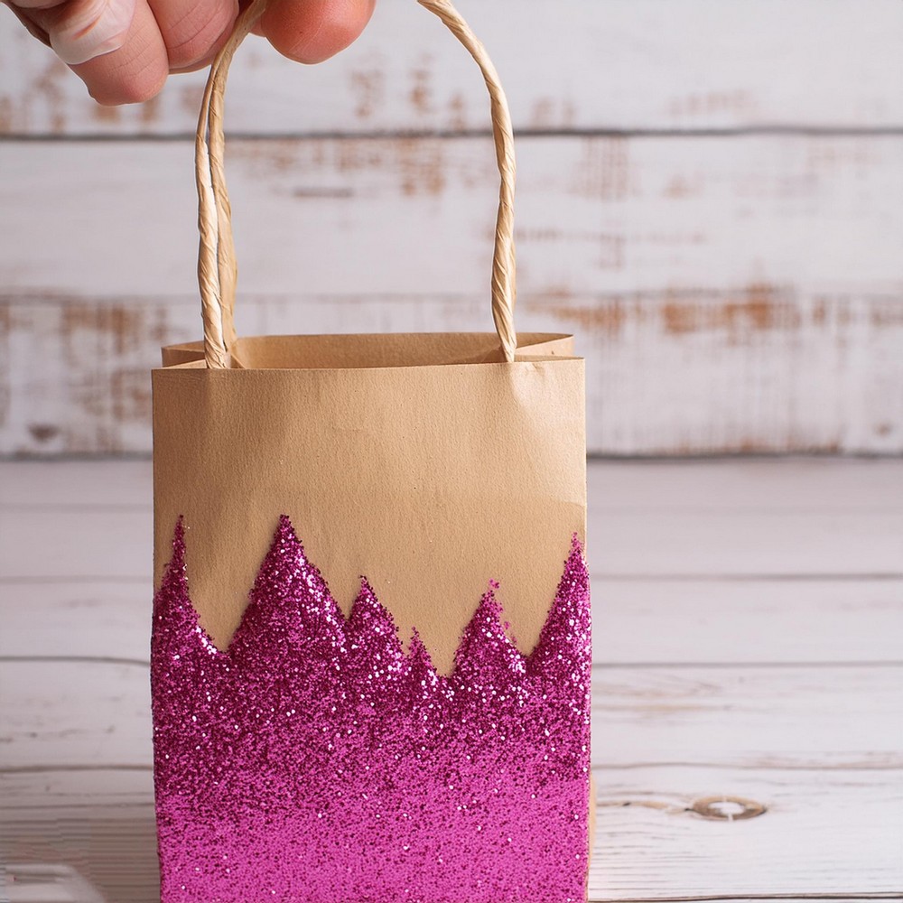 Glitter Dipped Gift Bag Idea