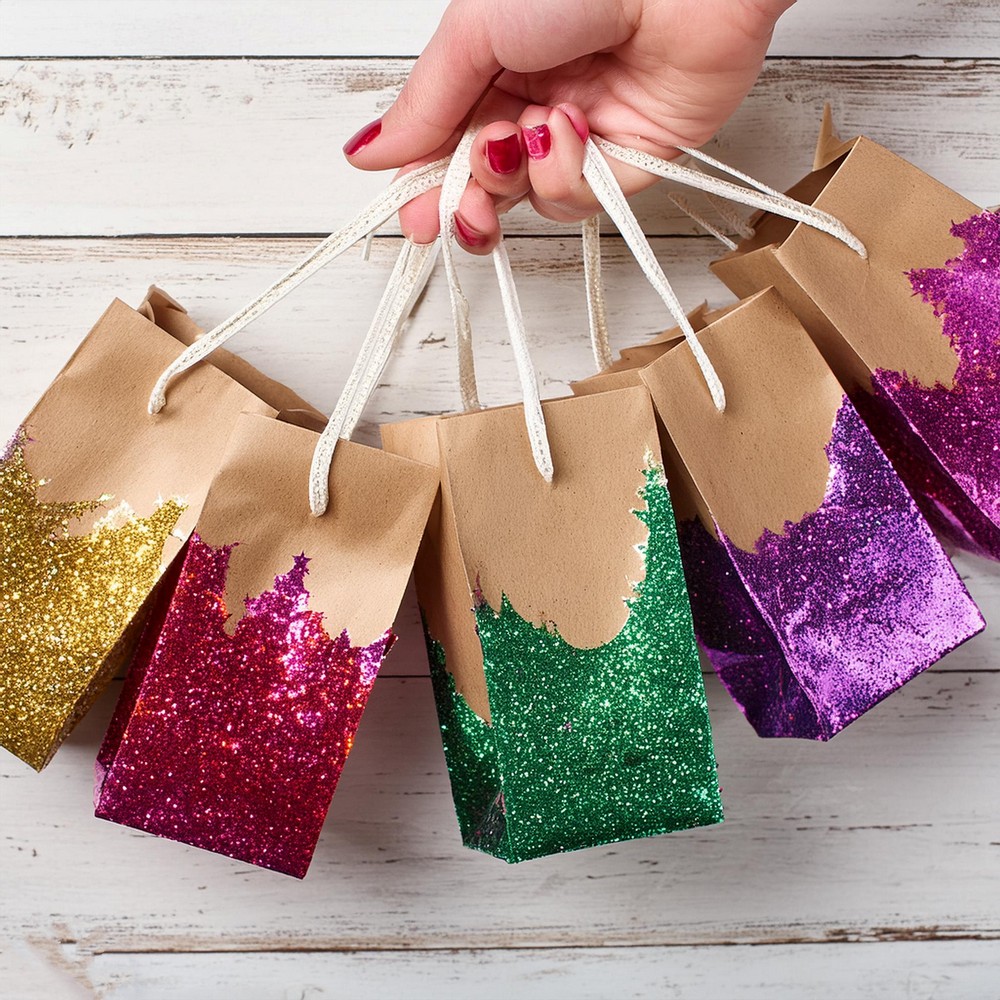 Glitter Dipped Gift Bags