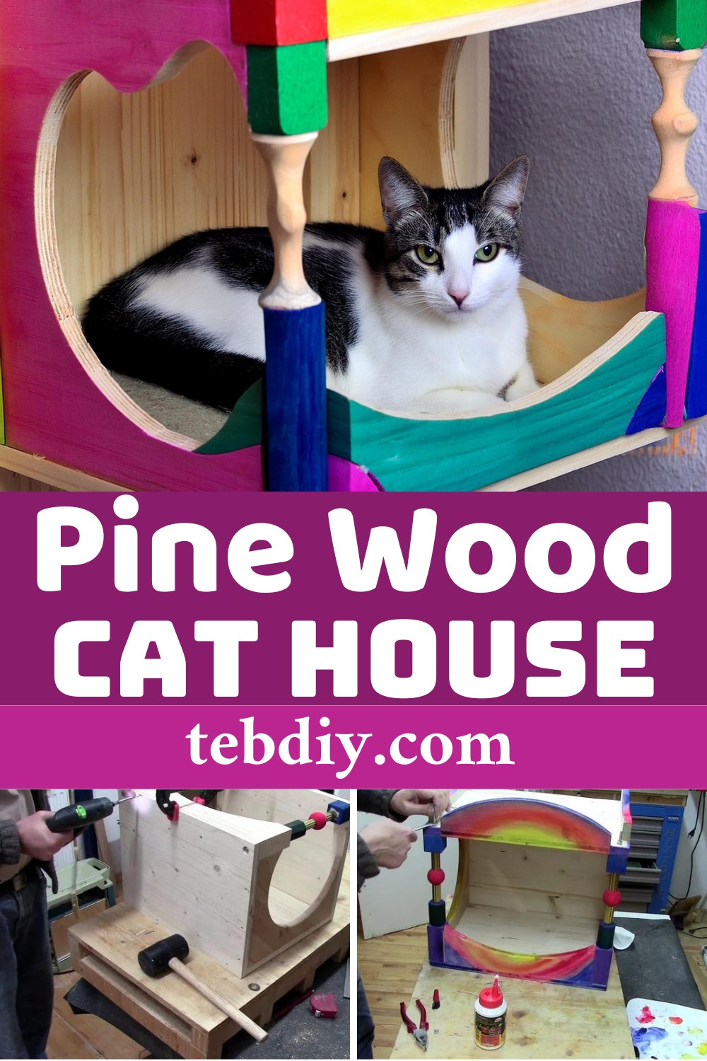 How To DIY Pine Wood Cat House