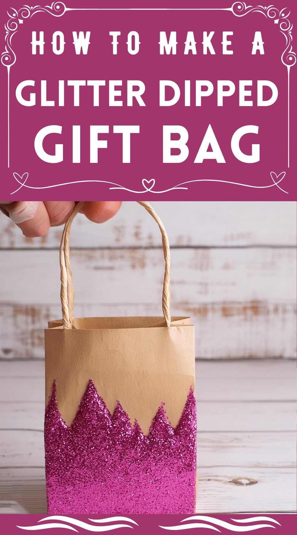 How To Make A Glitter Dipped Gift Bag