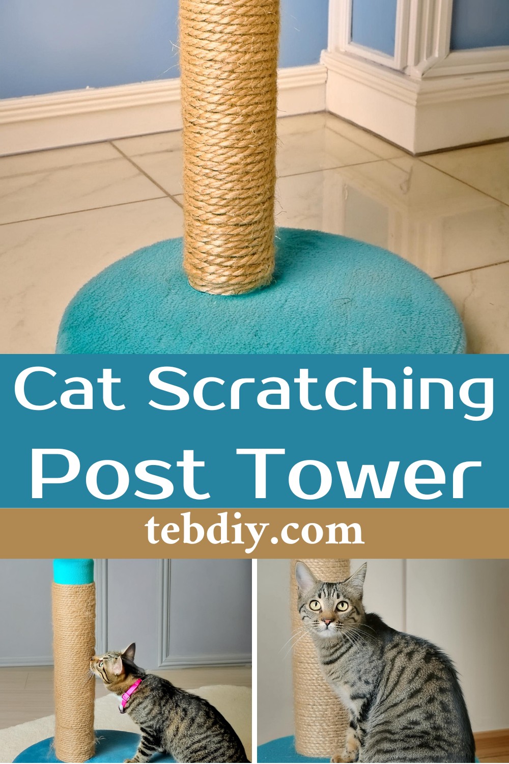 Simple DIY Cat Scratching Post Tower Project (1)