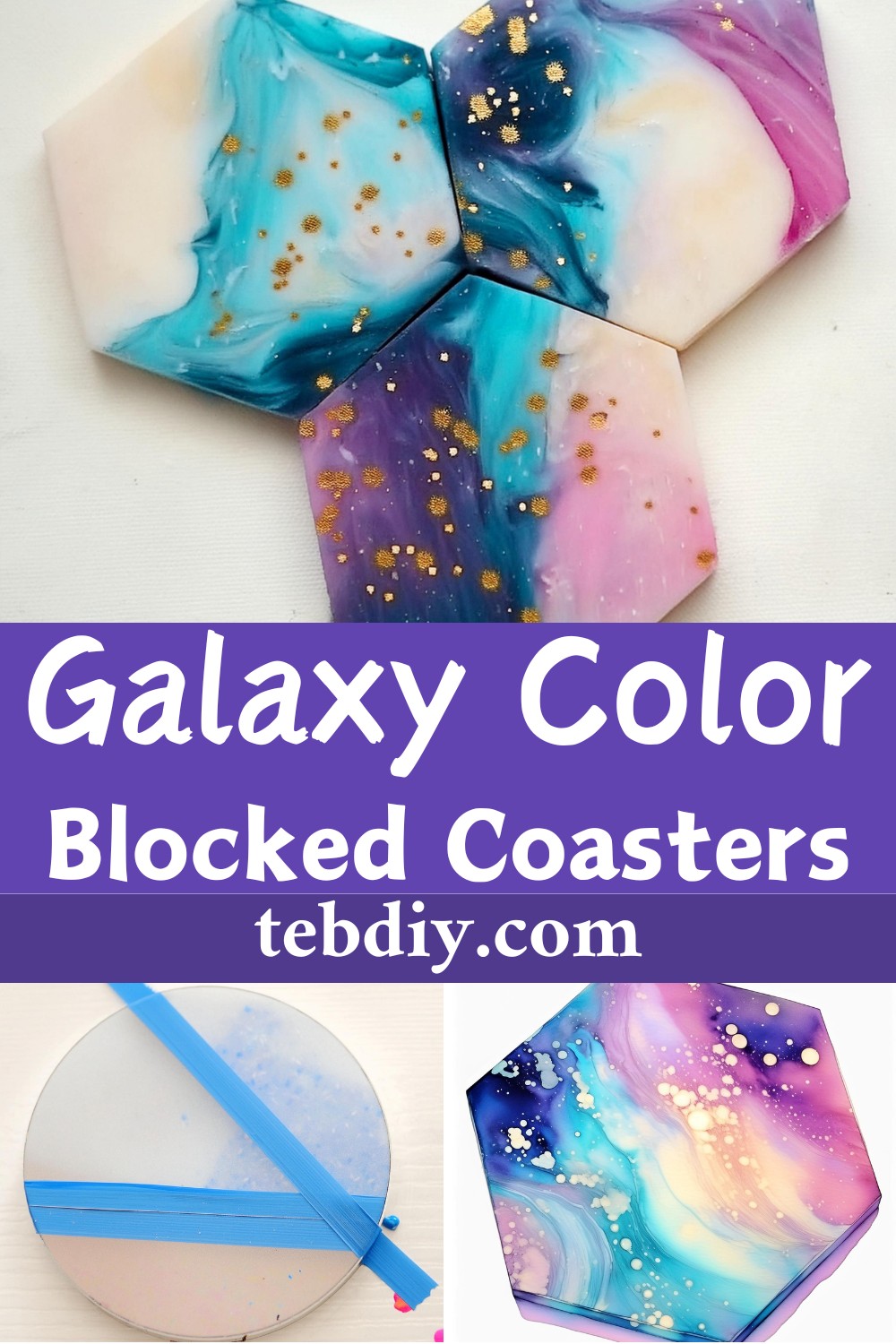 Super Unique Galaxy Color Blocked Coasters Idea