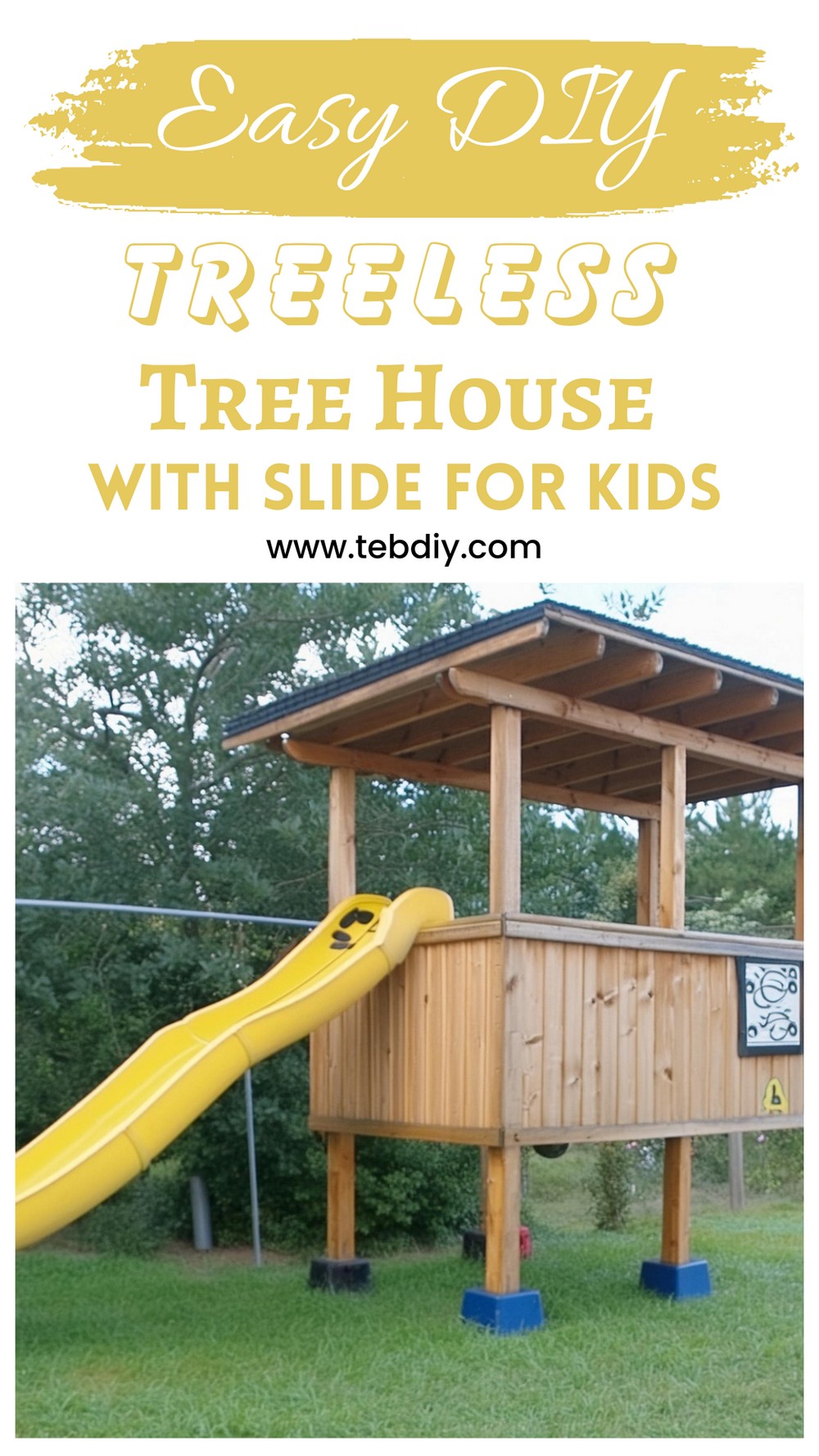 Treeless Tree House With Slide For Kids