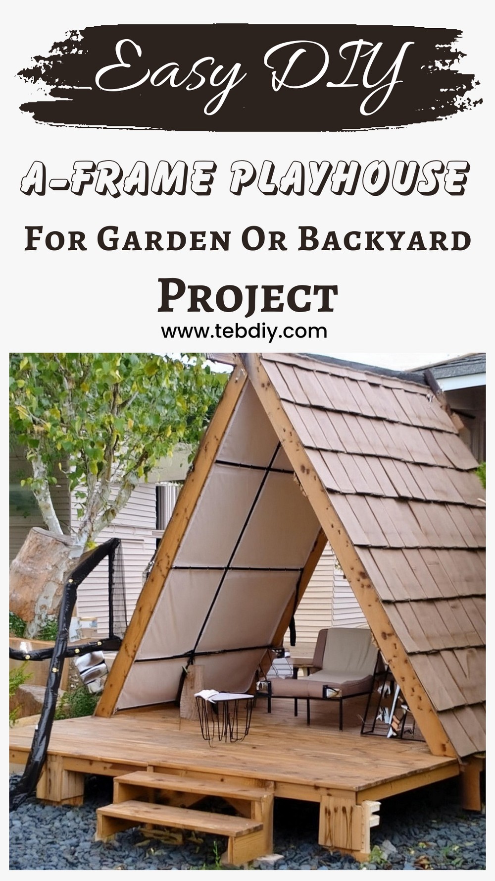 A-Frame Playhouse For Garden Or Backyard