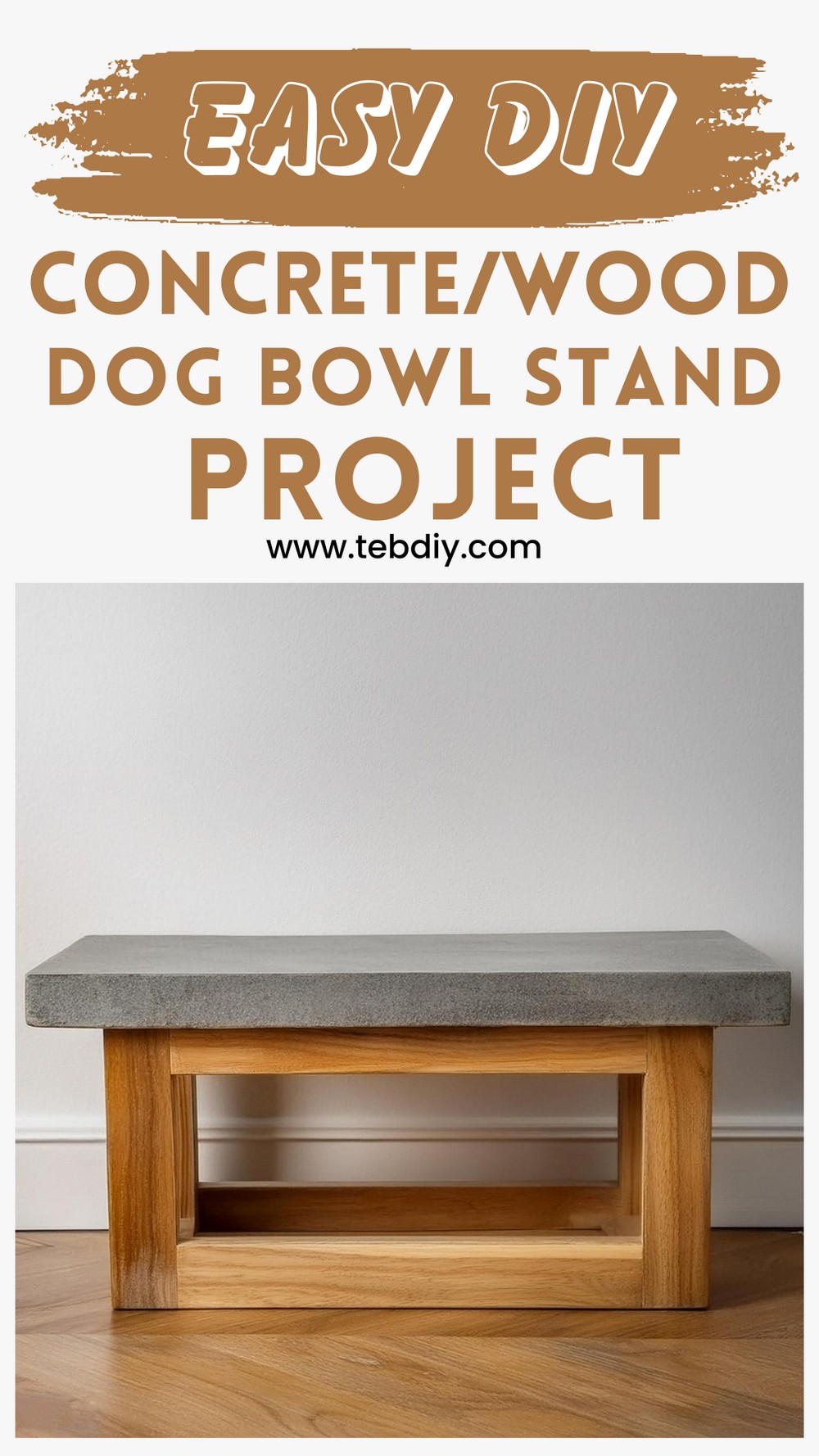 DIY ConcreteWood Dog Bowl Stand Project