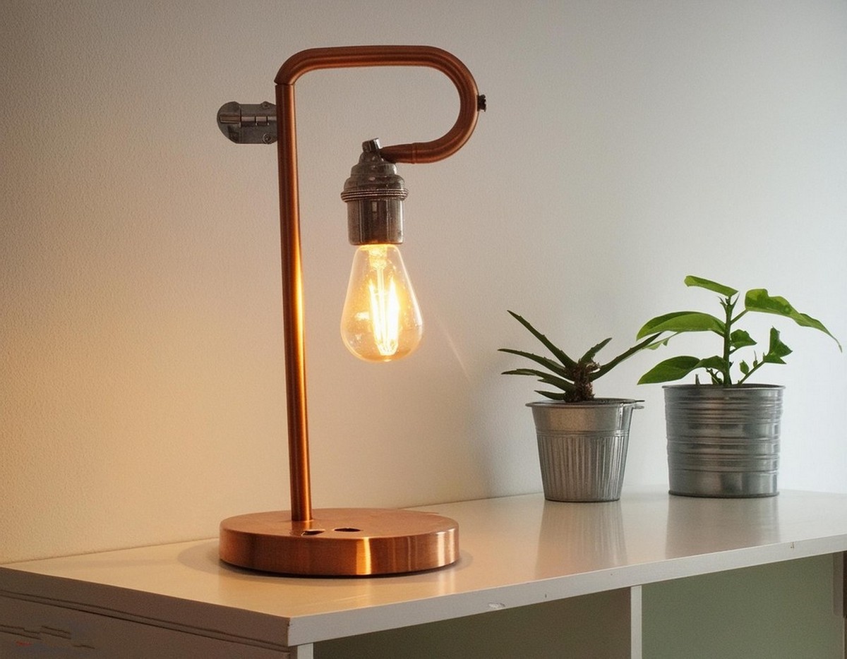 DIY Copper Pipe Table Lamp Project 3