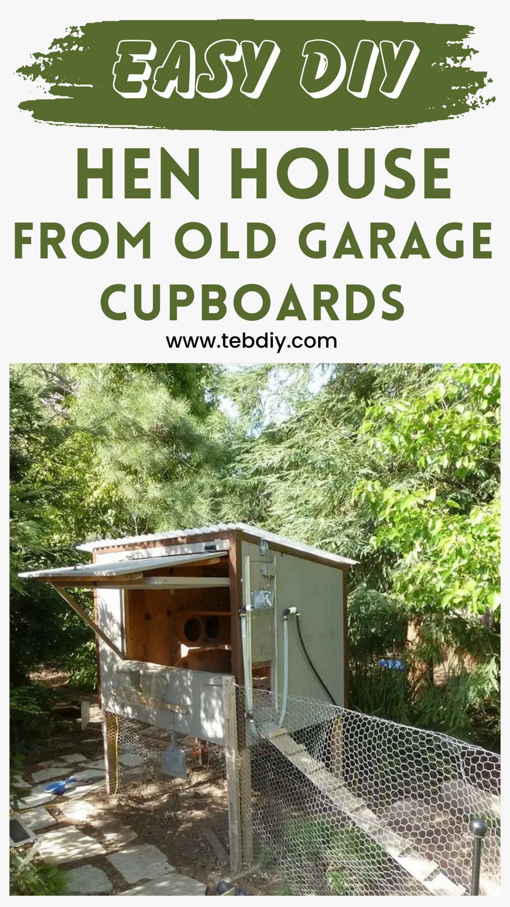 DIY Hen House From Old Garage Cupboards