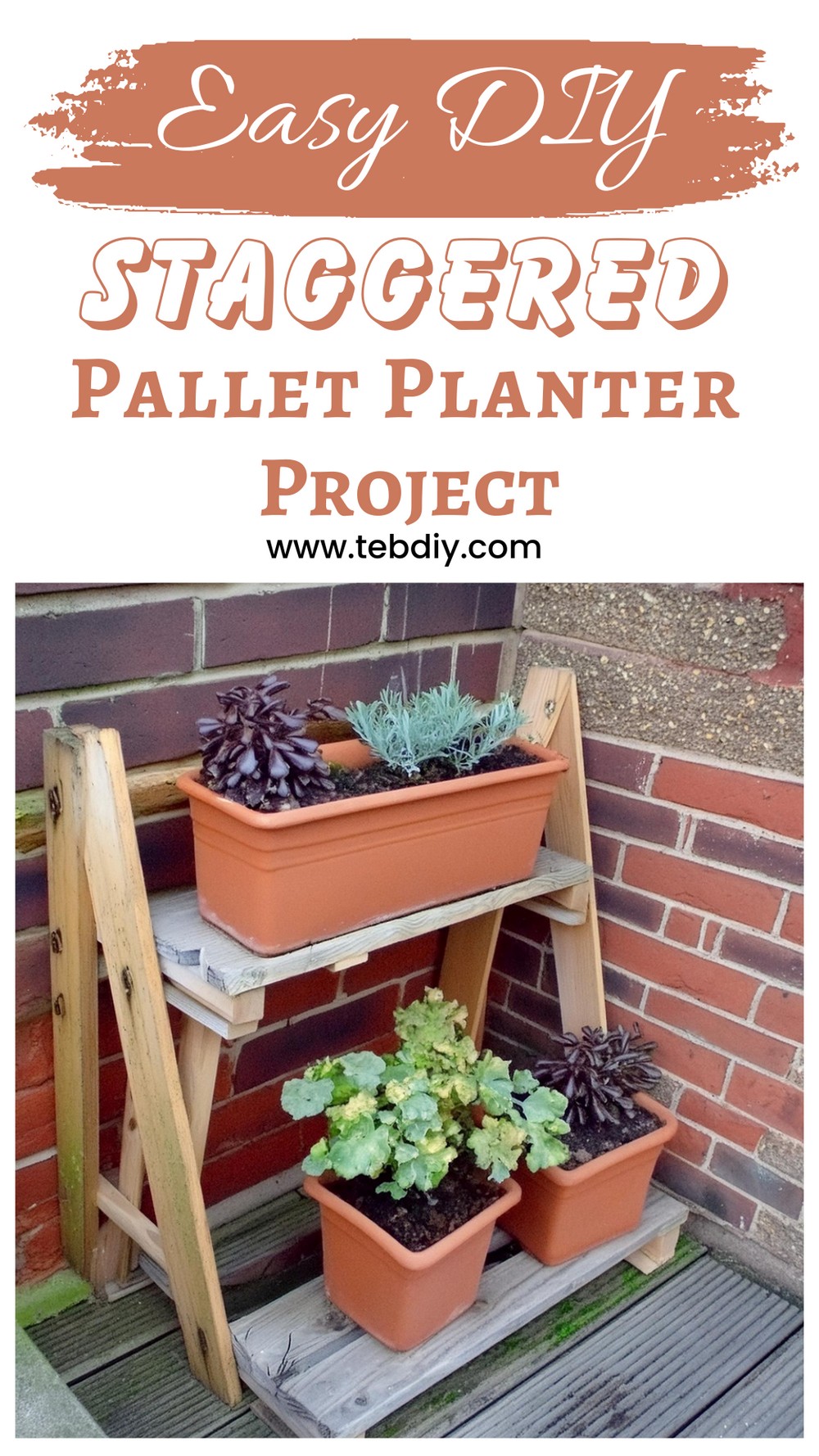 DIY Staggered Pallet Planter Project