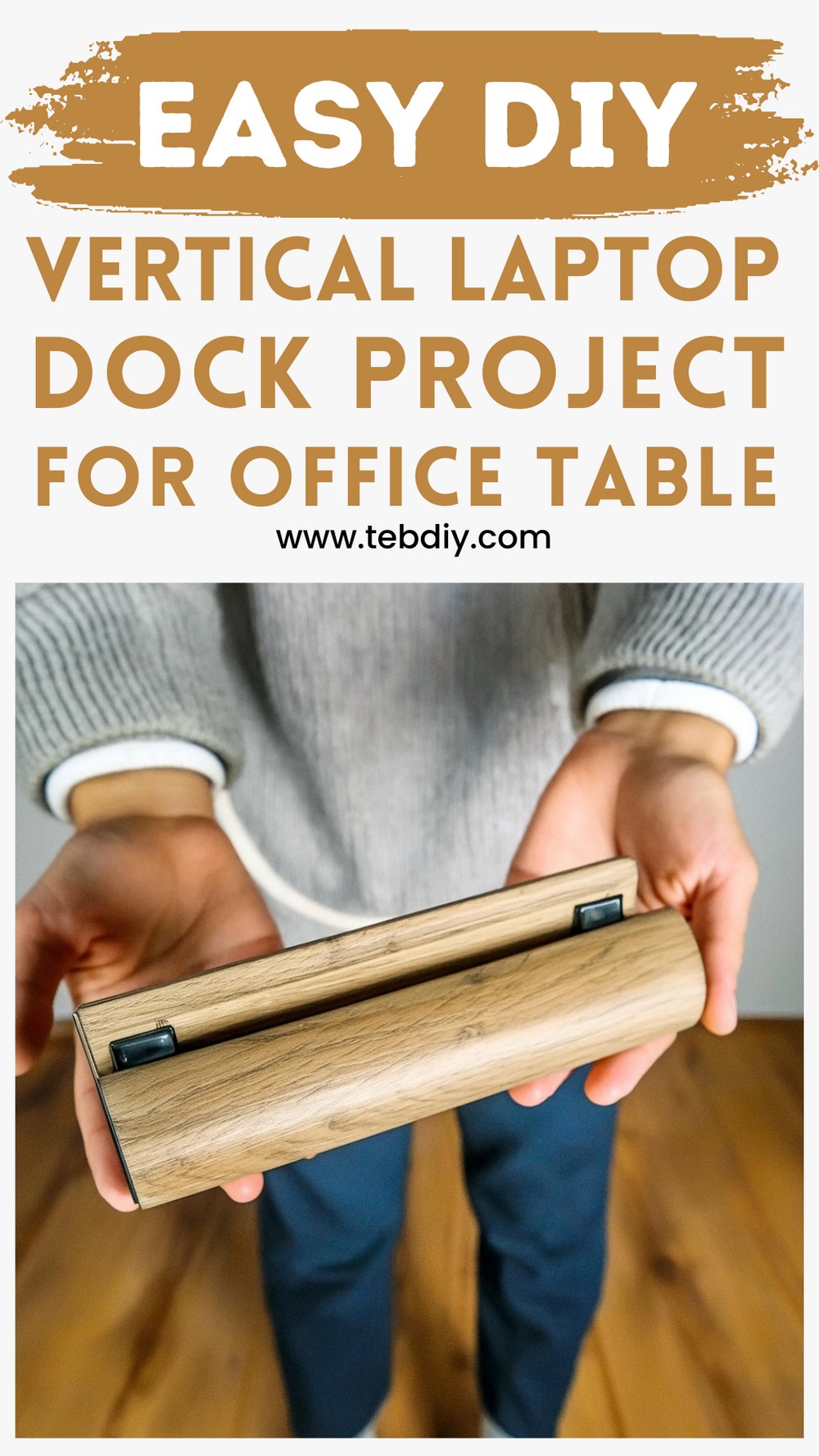 DIY Vertical Laptop Dock Project For Office Table