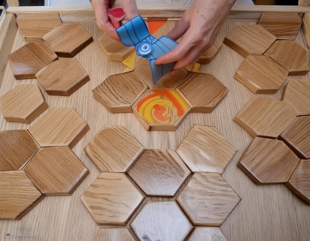Mid-century Nightstand With Hexagon Pattern Drawers 2