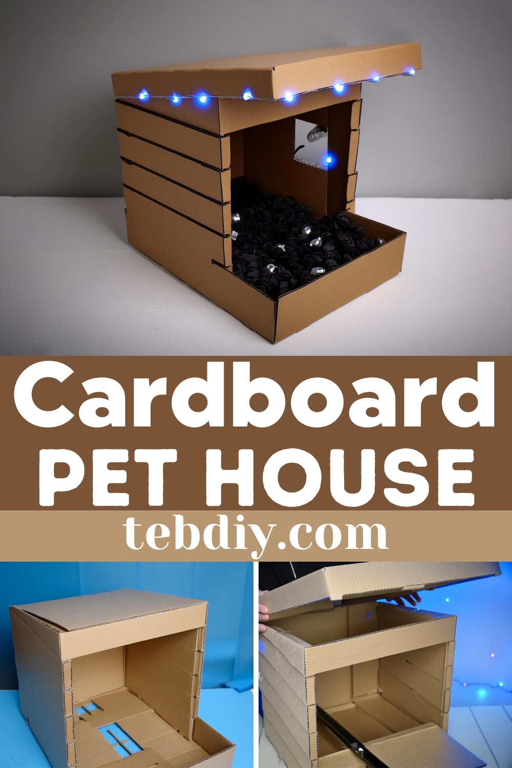 Modern DIY Cardboard Pet House Project For Cats